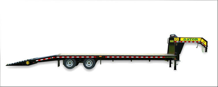 Gooseneck Flat Bed Equipment Trailer | 20 Foot + 5 Foot Flat Bed Gooseneck Equipment Trailer For Sale   Henderson County, Tennessee